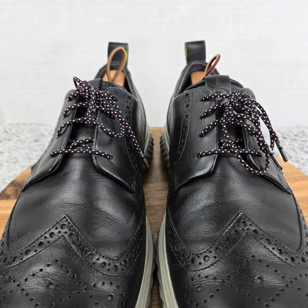 Ecco Mens 46 St. 1 Hybrid Lite Gray Leather Wingtip Medallion Casual Oxford Shoe - Picture 8 of 15
